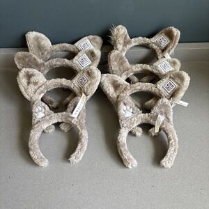 Great Wolf Lodge Ears Lot of 8 Headbands Gray Fuzzy Plush Party Build A Bear